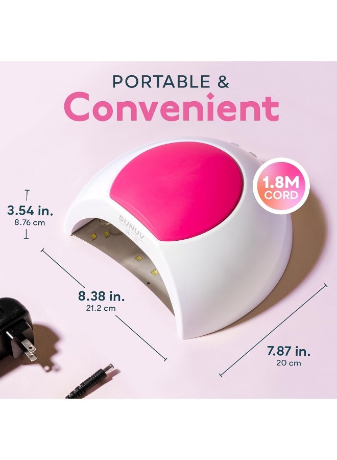 SUNUV SUN2C UV Light for Nails, UV LED Nail Lamp with 4 Timer Settings, Curing Lights Compatible with All Gel Polish Rose - Image 5